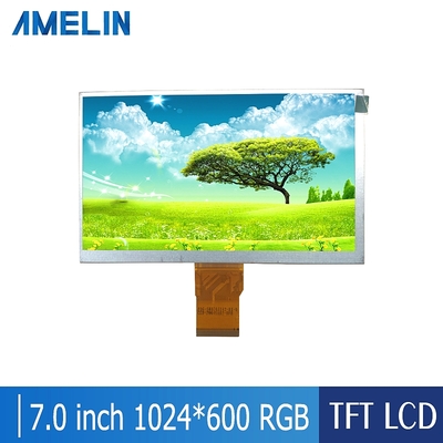 7寸TFT LCD 1024*600 亮度200 RGB 可加TP触摸宽度100