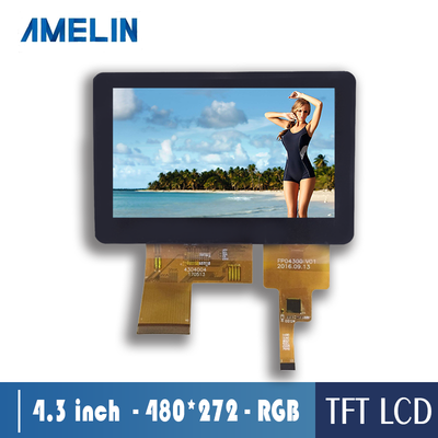 4.3寸TFT TN 液晶显示屏 480*272 驱动：ST7282 RGB 带电容触摸