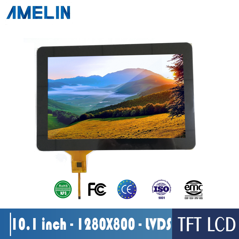 Sunlight readable 10.1 inch 1280*800 IPS TFT LCD 1280x800 10.1 touch screen panel with LVDS interfac