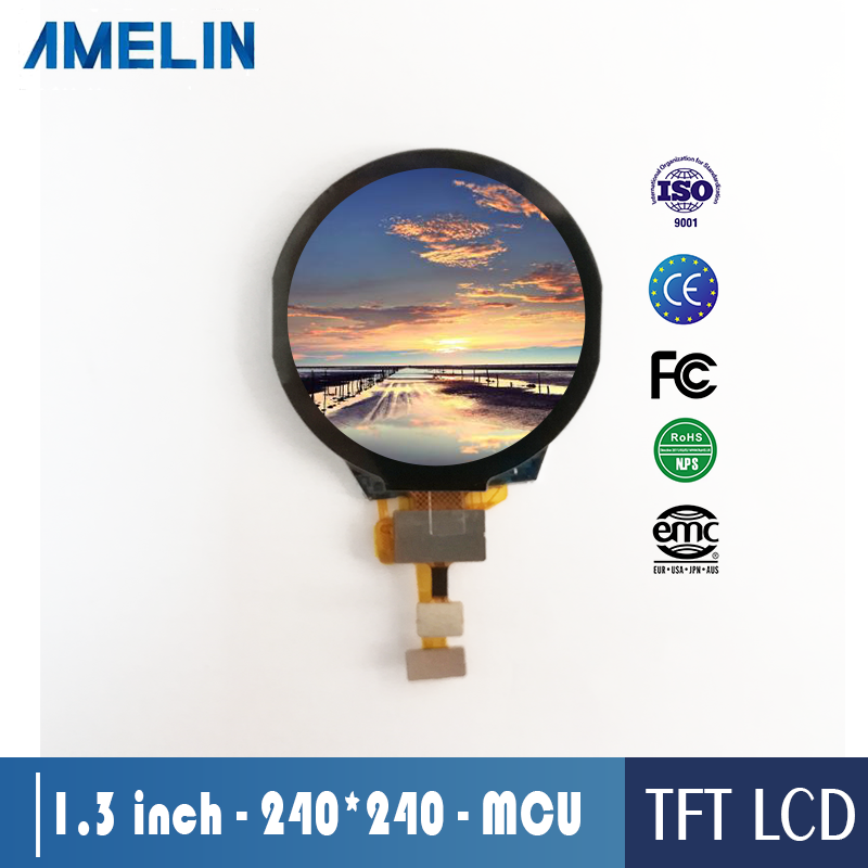 1.3 inch 240*240 IPS ST7789V driver IC round tft lcd display with touch screen and MCU interface