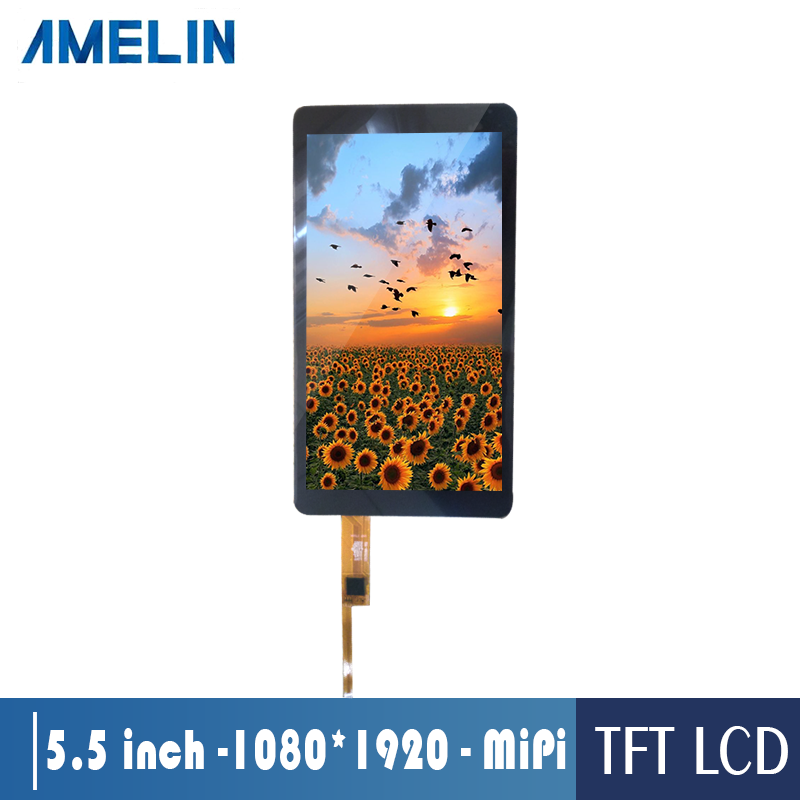 5.5寸TFT带电容触摸LCD液晶显示屏 1080*1920可定制IPS支持树莓派
