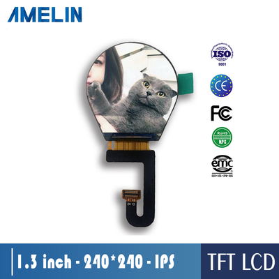 1.3 inch 240*240 resolution round TFT lcd with IPS viewing angle and SPI Interface
