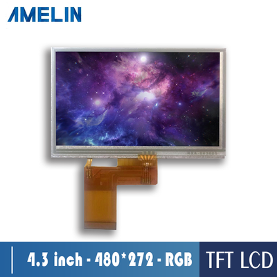 4.3寸TFT 480*272分辨率 驱动型号：ST7282 RGB接口 液晶显示屏 电容触摸